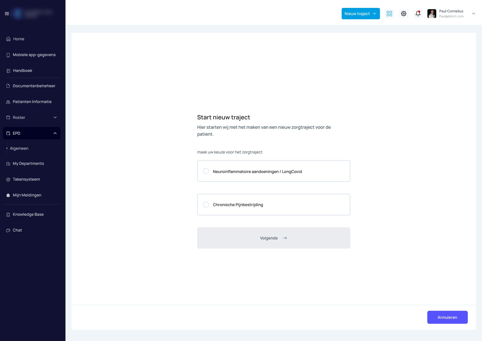 Nieuw zorgtraject starten